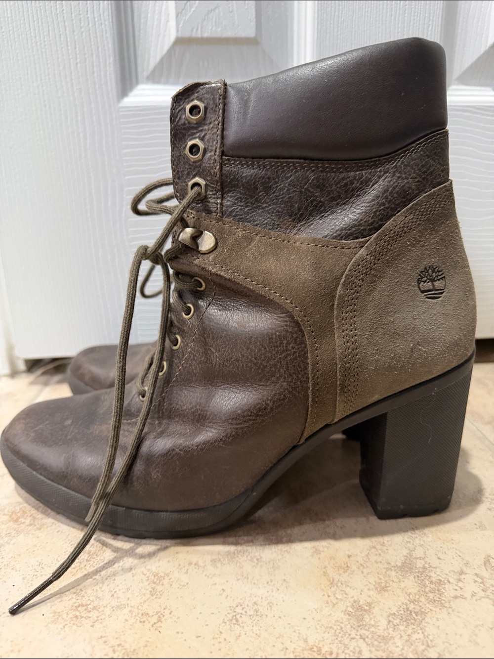 Timberland Camdale Two-Tone Brown Lace-Up Leather & Suede Ankle Boots